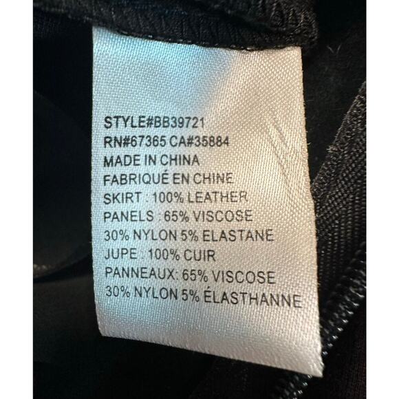 BB Dakota Damien Leather Stretch Panel Mini Skirt Size 6 Goth Festival Clubwear - Picture 9 of 9